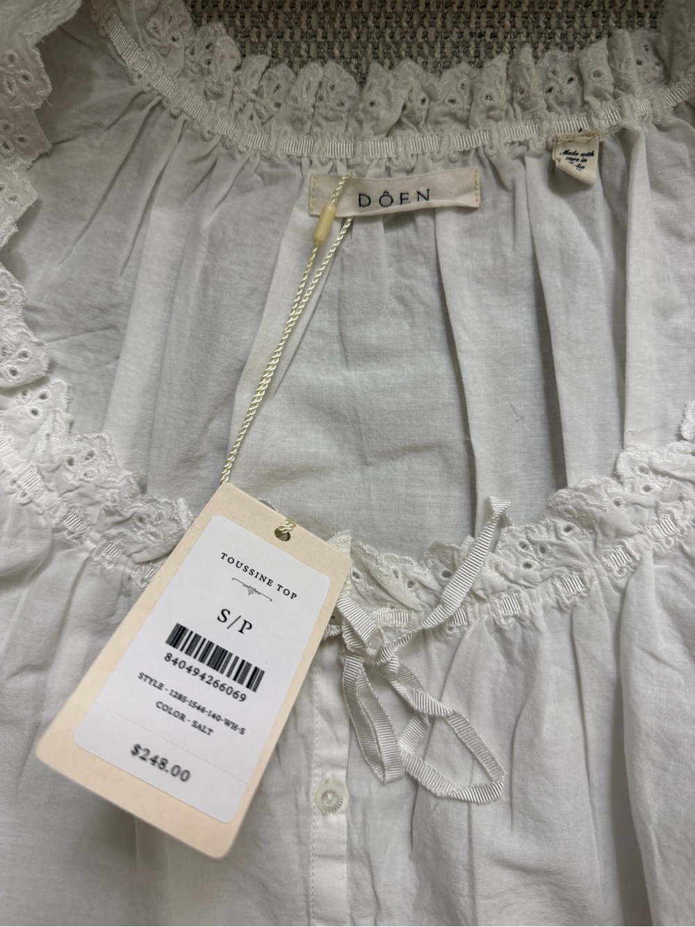 New Doen Toussine Top Salt S - Picture 5 of 5